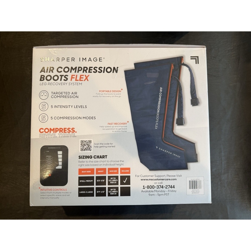 Sharper Image Air Compression Boots Flex Leg Recovery System Large/X-Large Blue - Picture 2 of 4